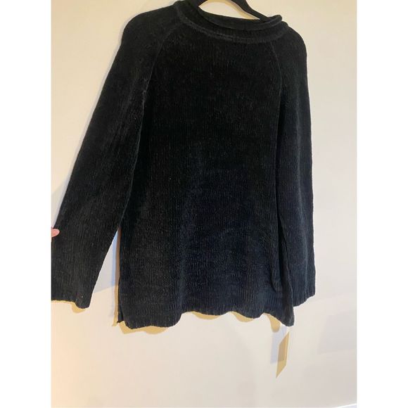 Ann Clancy NWT Comfort Acrylic Boatneck Fuzzy Black Sweater, Size Large - Picture 1 of 5